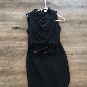 Calvin Kline Black Dress with Belt, Size 4